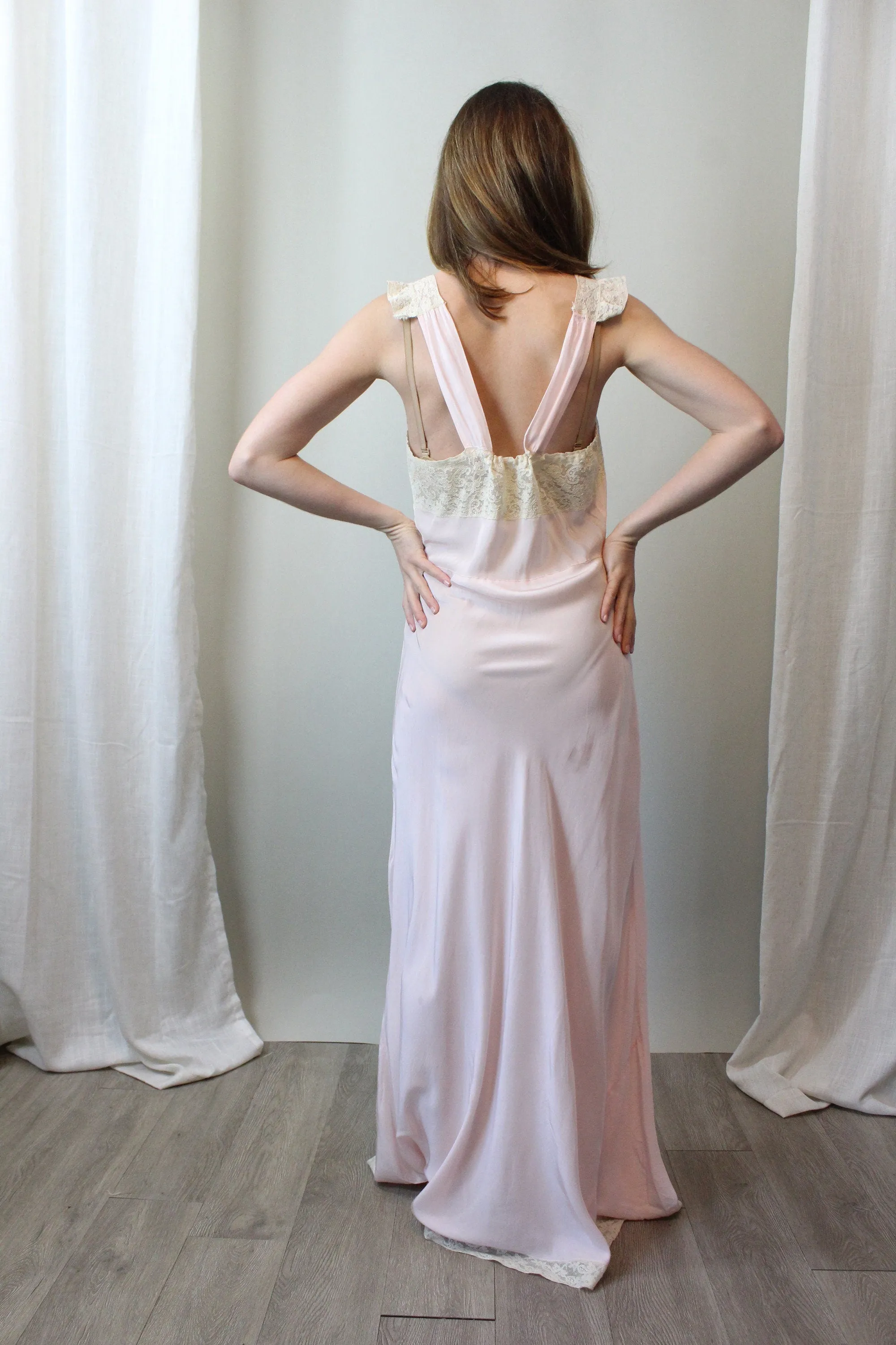 1940s MISS RITZ rayon lingerie slip nightgown small medium | new fall