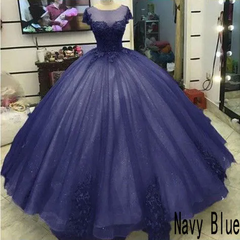 2018 Elegant Gray Quinceanera Dresses with Crystal Organza Lace Sheer Scoop Ball Gowns Sweet 16