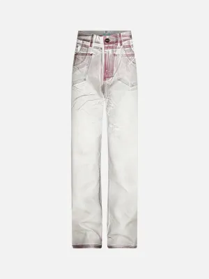 Adam Pants - White & Metallic Purple