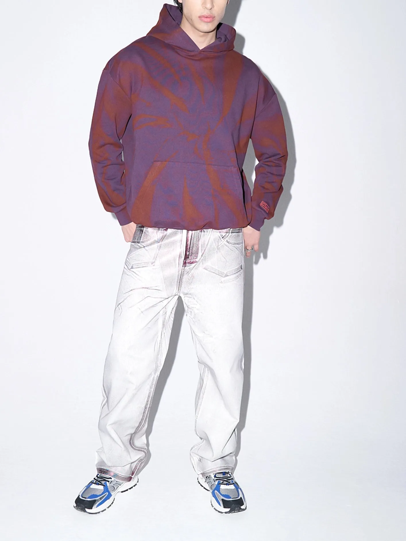 Adam Pants - White & Metallic Purple