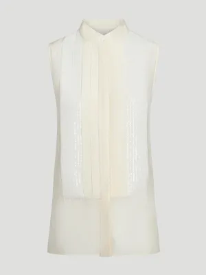 Adele Sequined Semi-Sheer Blouse