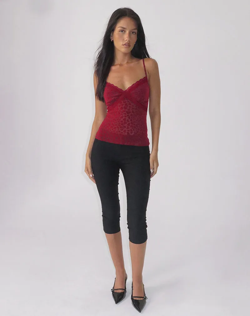 Alcesta Cami Top in Heart Flock Maroon