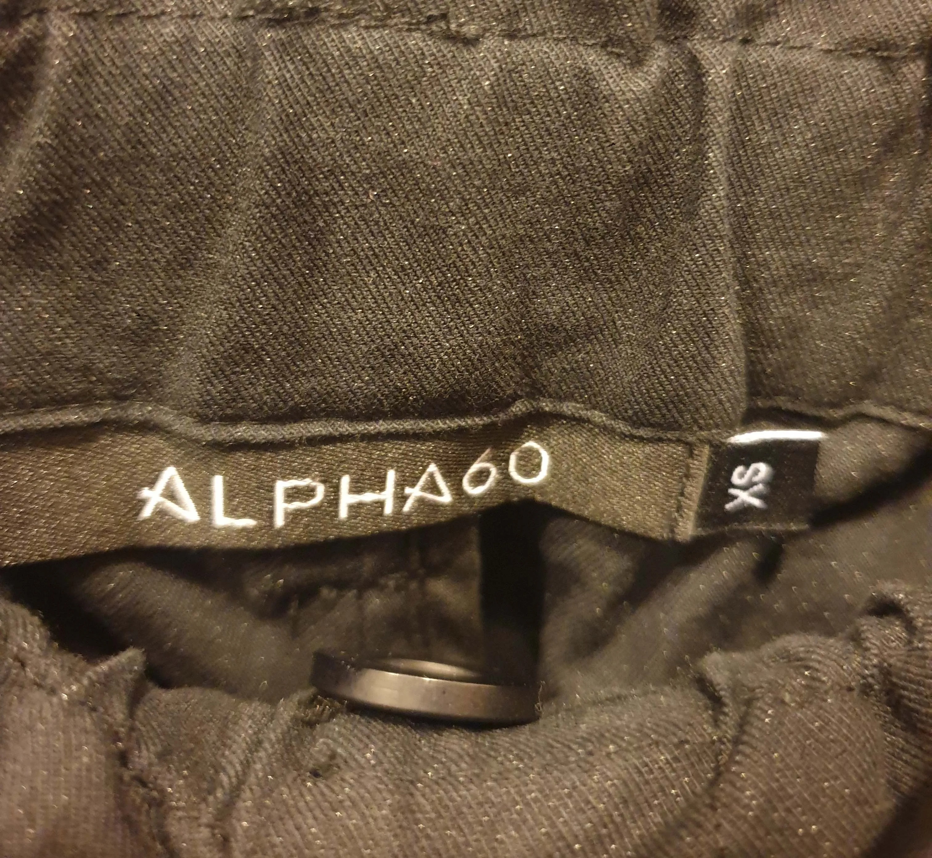 Alpha 60 black cotton-metalic high waisted pants size XS, best fits size 8