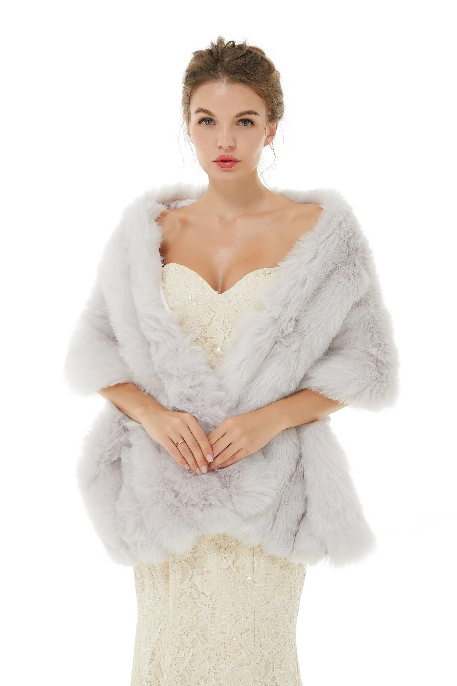 Amelia - Winter Faux Fur Wedding Wrap