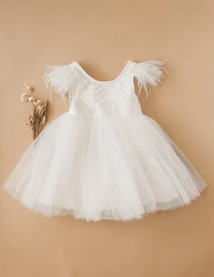 Angelina Feather & Lace Gown
