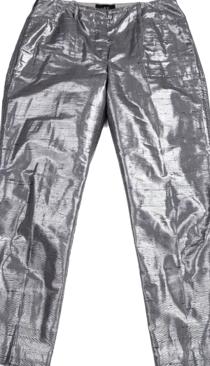 A.P.C. Paris. Silver Silk Metallic Slab Pants