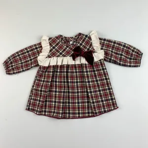 Baby Girls Traditional Red Check Dress - Calamaro 21282
