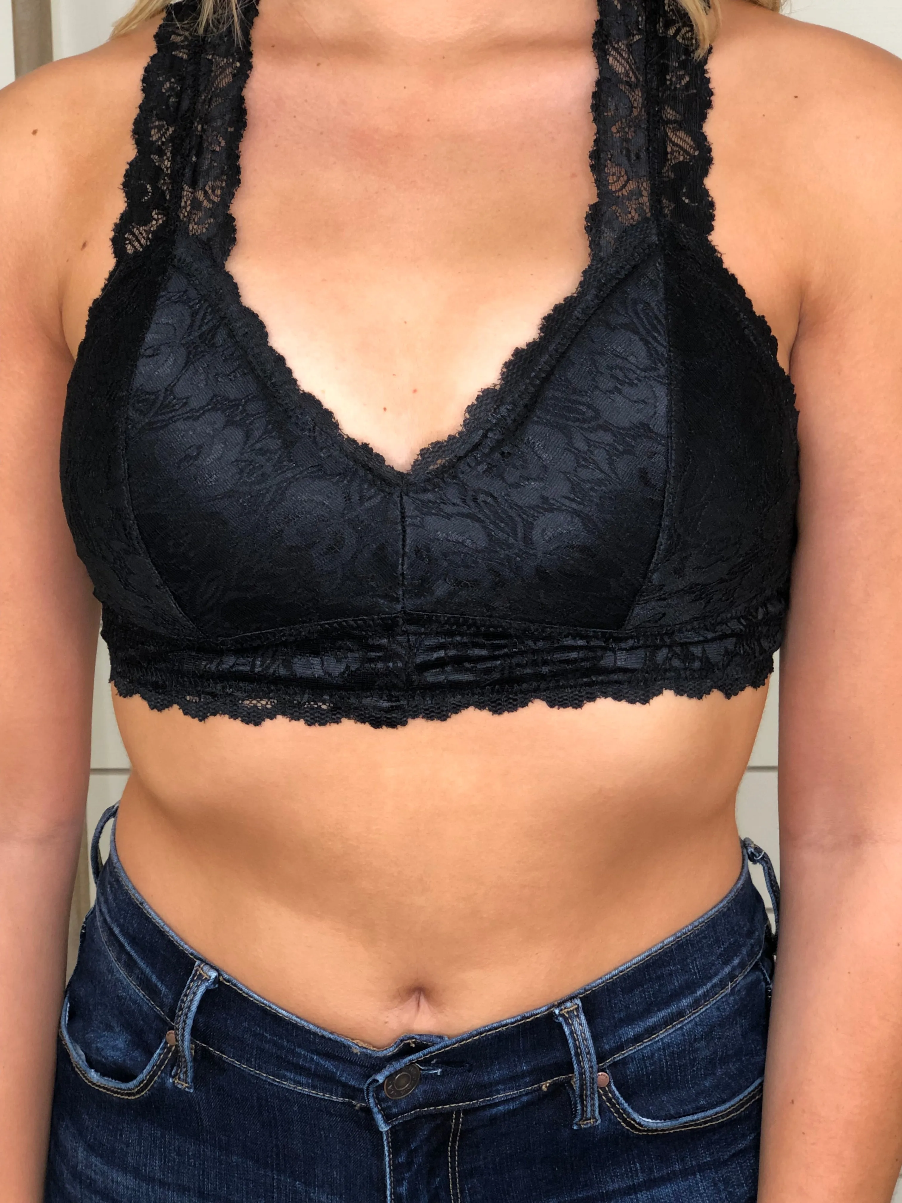 Baby Got Back Lace Bralette - Black