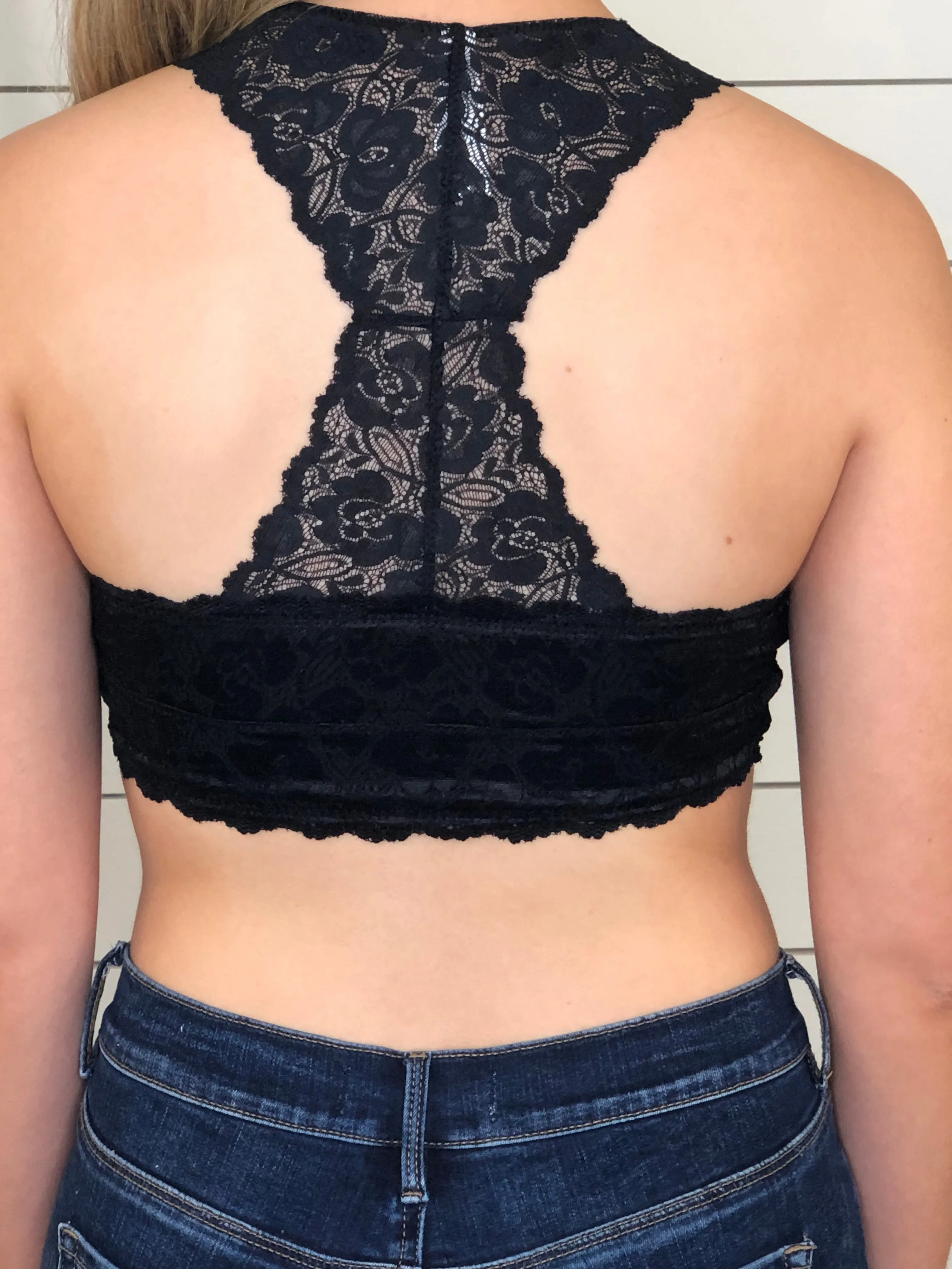Baby Got Back Lace Bralette - Black