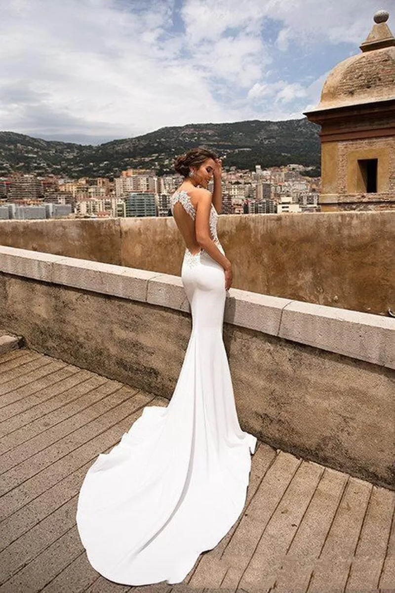 Backless Beach Wedding Bridal Gowns