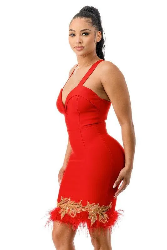 BANDAGE FEATHER DRESS