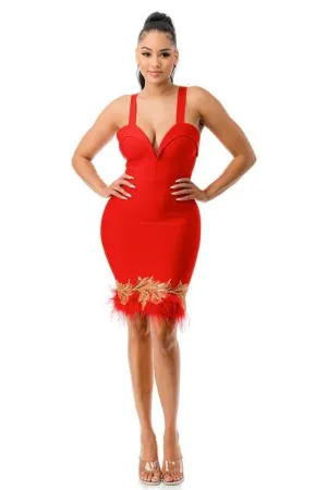 BANDAGE FEATHER DRESS