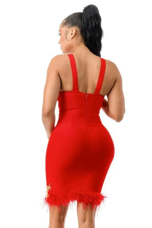 BANDAGE FEATHER DRESS