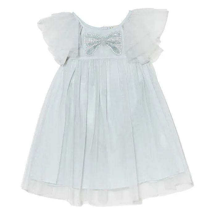 Bebe - Bowette Tulle Dress - Ice Field