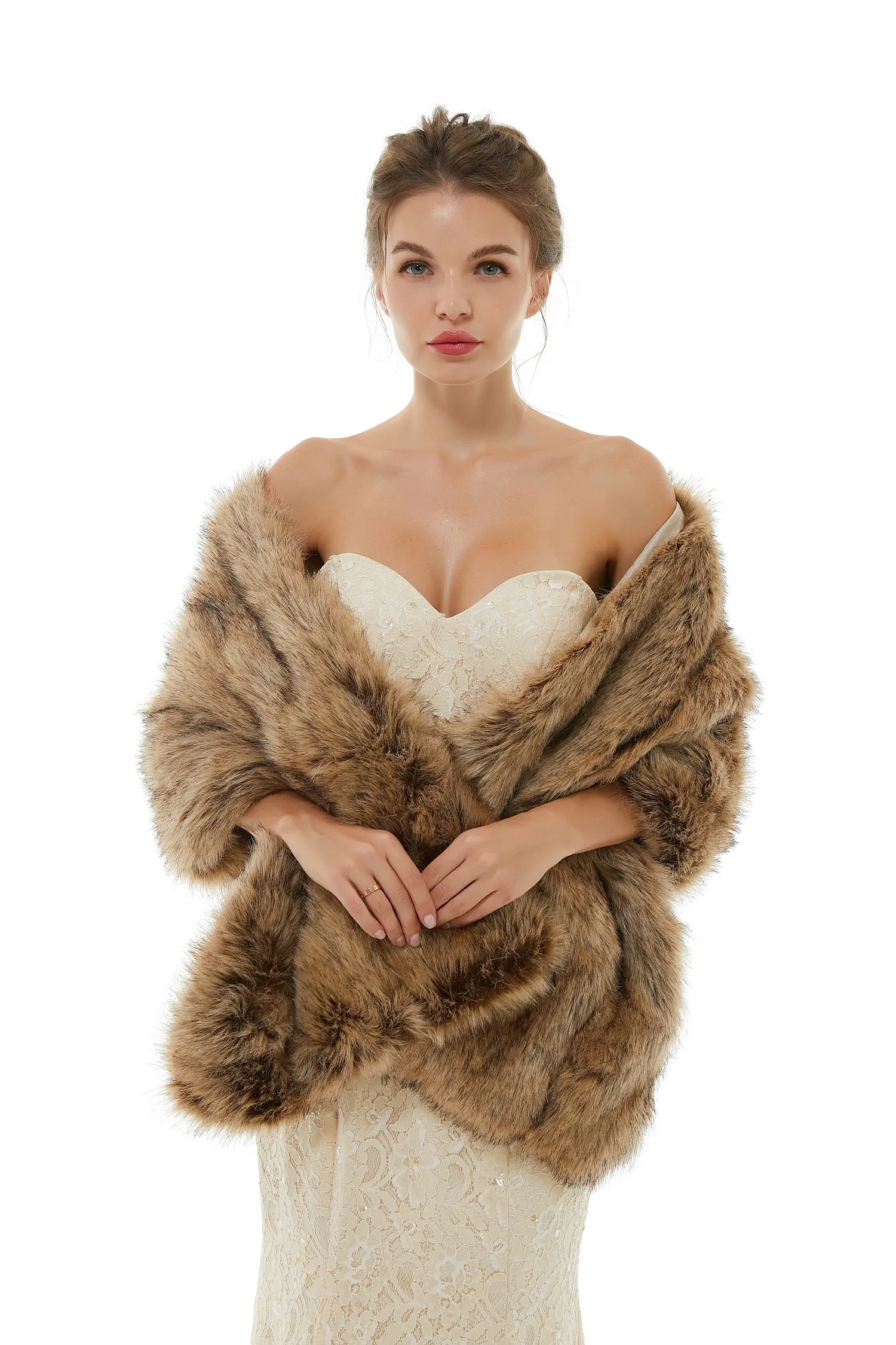 Bency - Winter Faux Fur Wedding Wrap