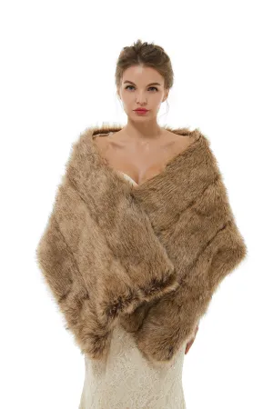 Bency - Winter Faux Fur Wedding Wrap