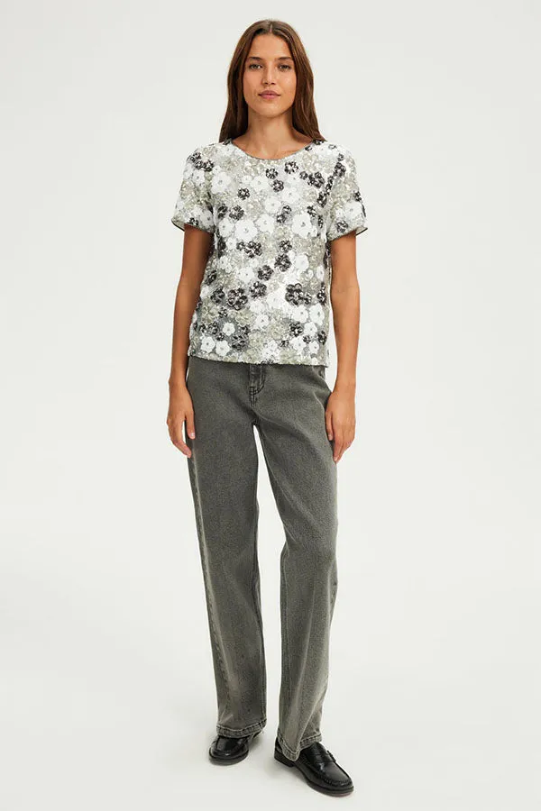 BENITA SEQUINED FLORAL TOP