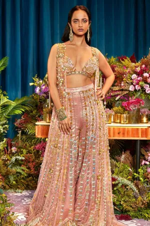 BLAIR - ROSE PINK AND GOLD SHARARA SET