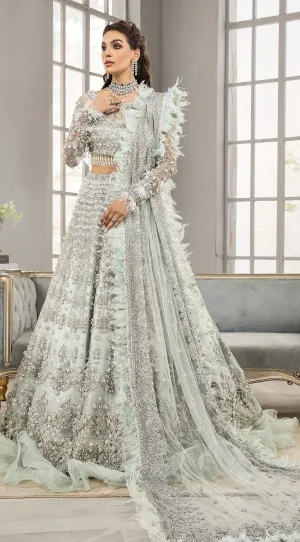 Bridal Silver Lehenga Choli for Pakistani Bridal Wear