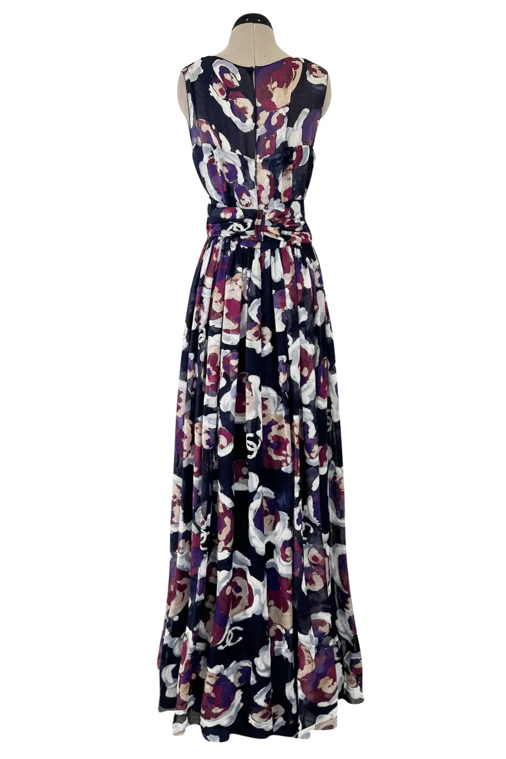 Chanel Cruise 2010 by Karl Lagerfeld Runway Look 33 'Painted' Silk Floral Dress