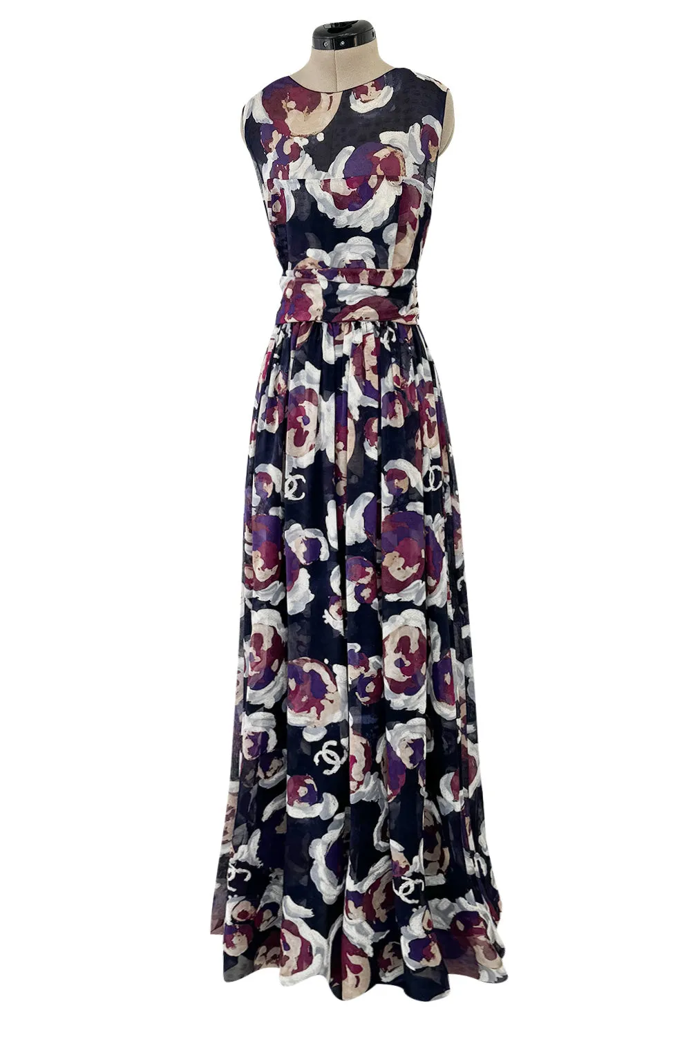 Chanel Cruise 2010 by Karl Lagerfeld Runway Look 33 'Painted' Silk Floral Dress