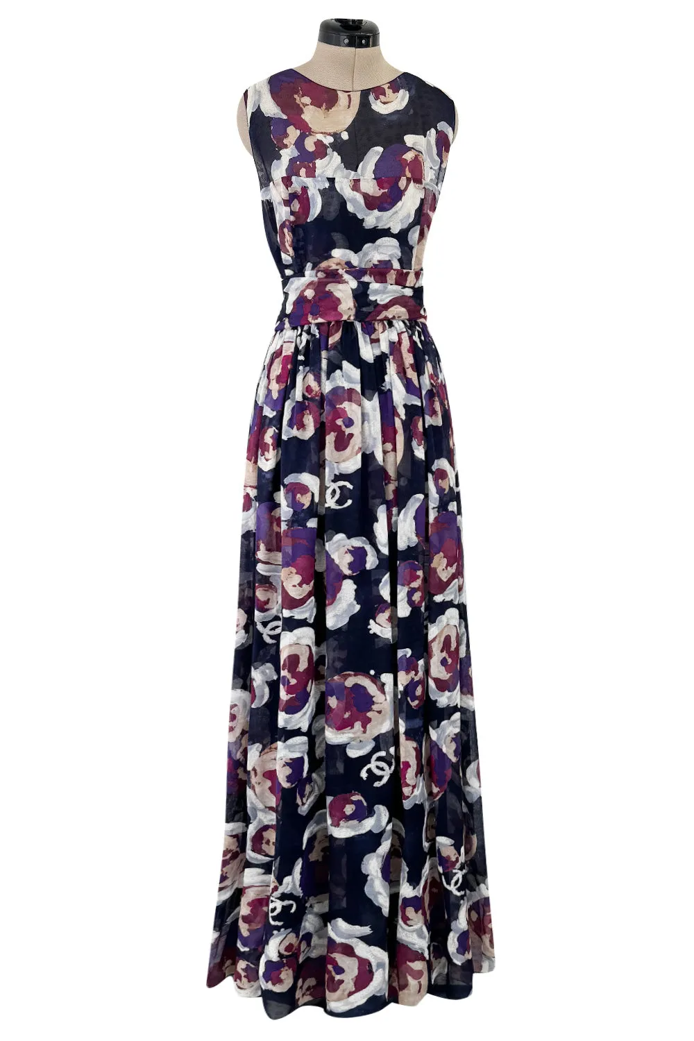 Chanel Cruise 2010 by Karl Lagerfeld Runway Look 33 'Painted' Silk Floral Dress