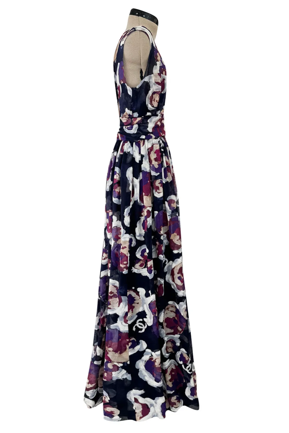 Chanel Cruise 2010 by Karl Lagerfeld Runway Look 33 'Painted' Silk Floral Dress