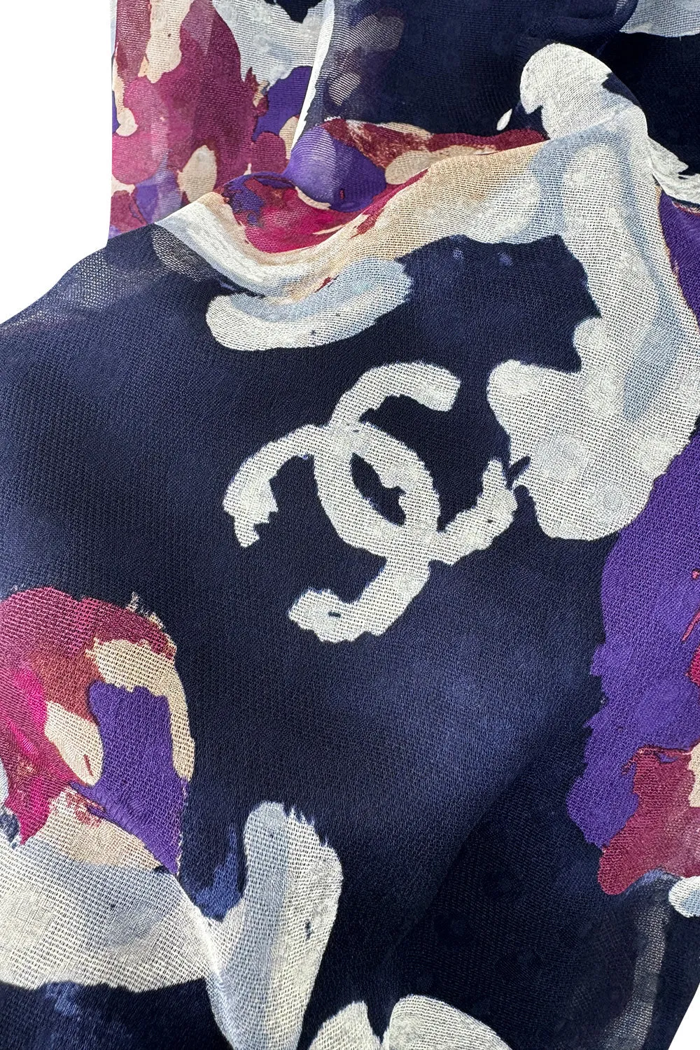 Chanel Cruise 2010 by Karl Lagerfeld Runway Look 33 'Painted' Silk Floral Dress