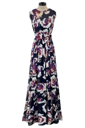 Chanel Cruise 2010 by Karl Lagerfeld Runway Look 33 'Painted' Silk Floral Dress