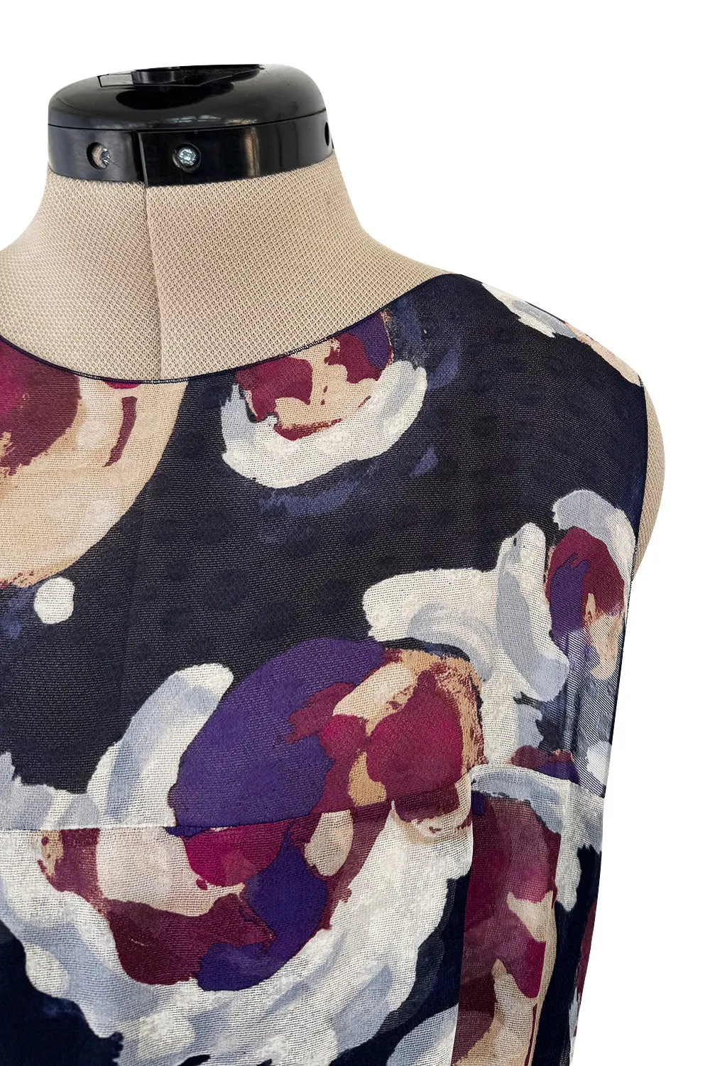 Chanel Cruise 2010 by Karl Lagerfeld Runway Look 33 'Painted' Silk Floral Dress