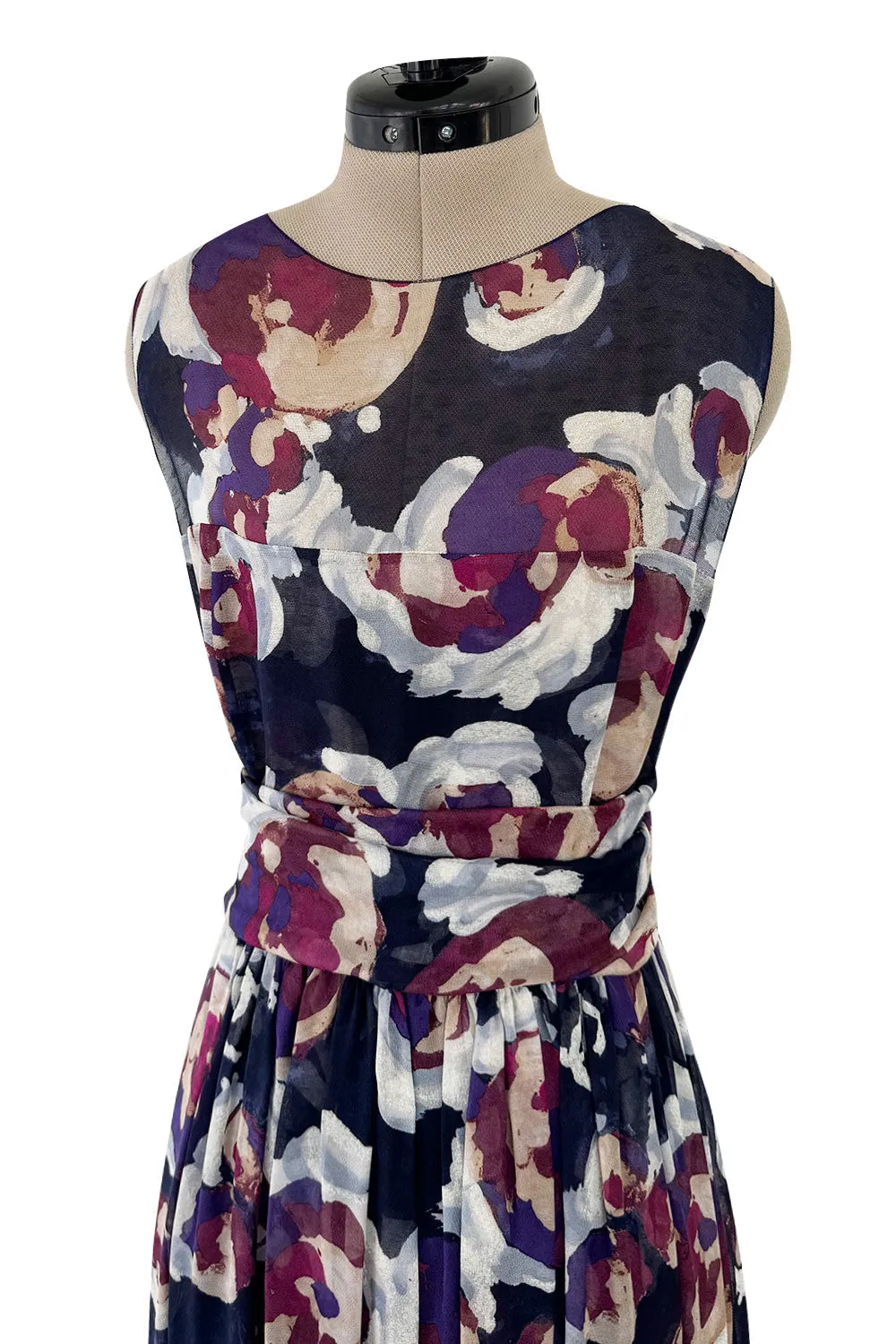 Chanel Cruise 2010 by Karl Lagerfeld Runway Look 33 'Painted' Silk Floral Dress
