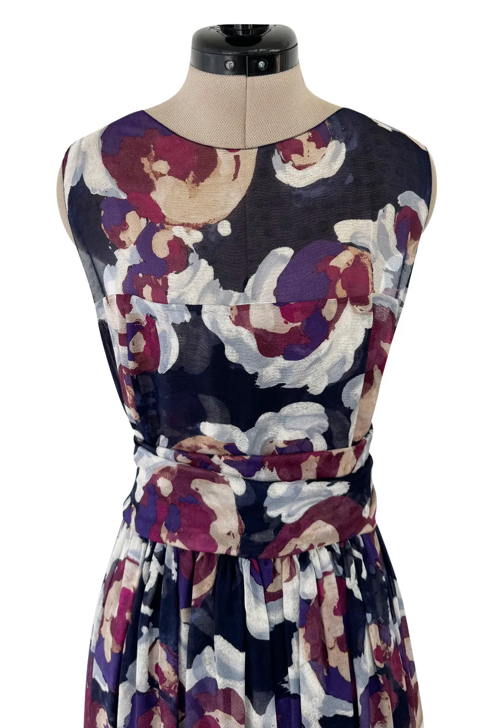 Chanel Cruise 2010 by Karl Lagerfeld Runway Look 33 'Painted' Silk Floral Dress