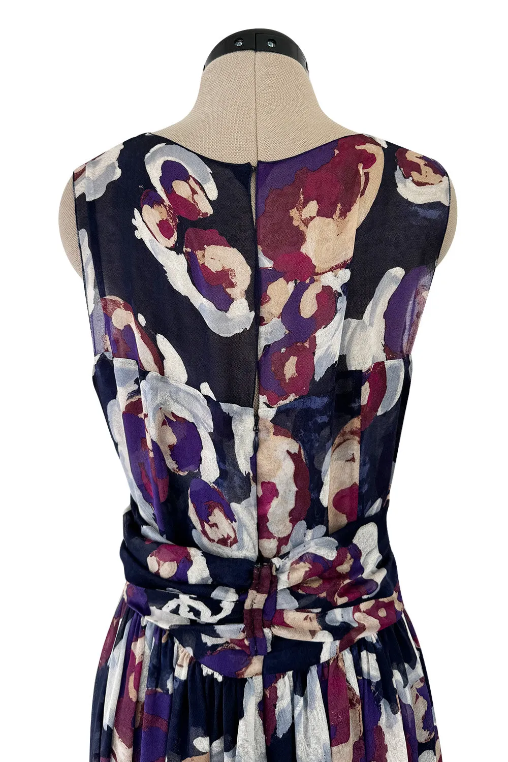 Chanel Cruise 2010 by Karl Lagerfeld Runway Look 33 'Painted' Silk Floral Dress