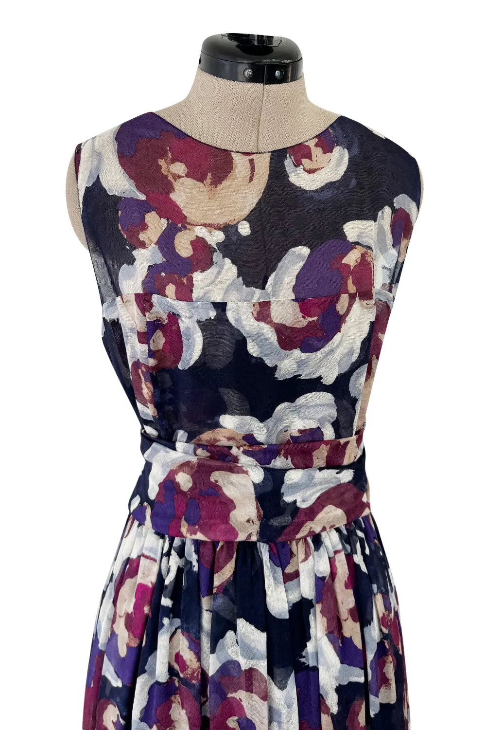 Chanel Cruise 2010 by Karl Lagerfeld Runway Look 33 'Painted' Silk Floral Dress