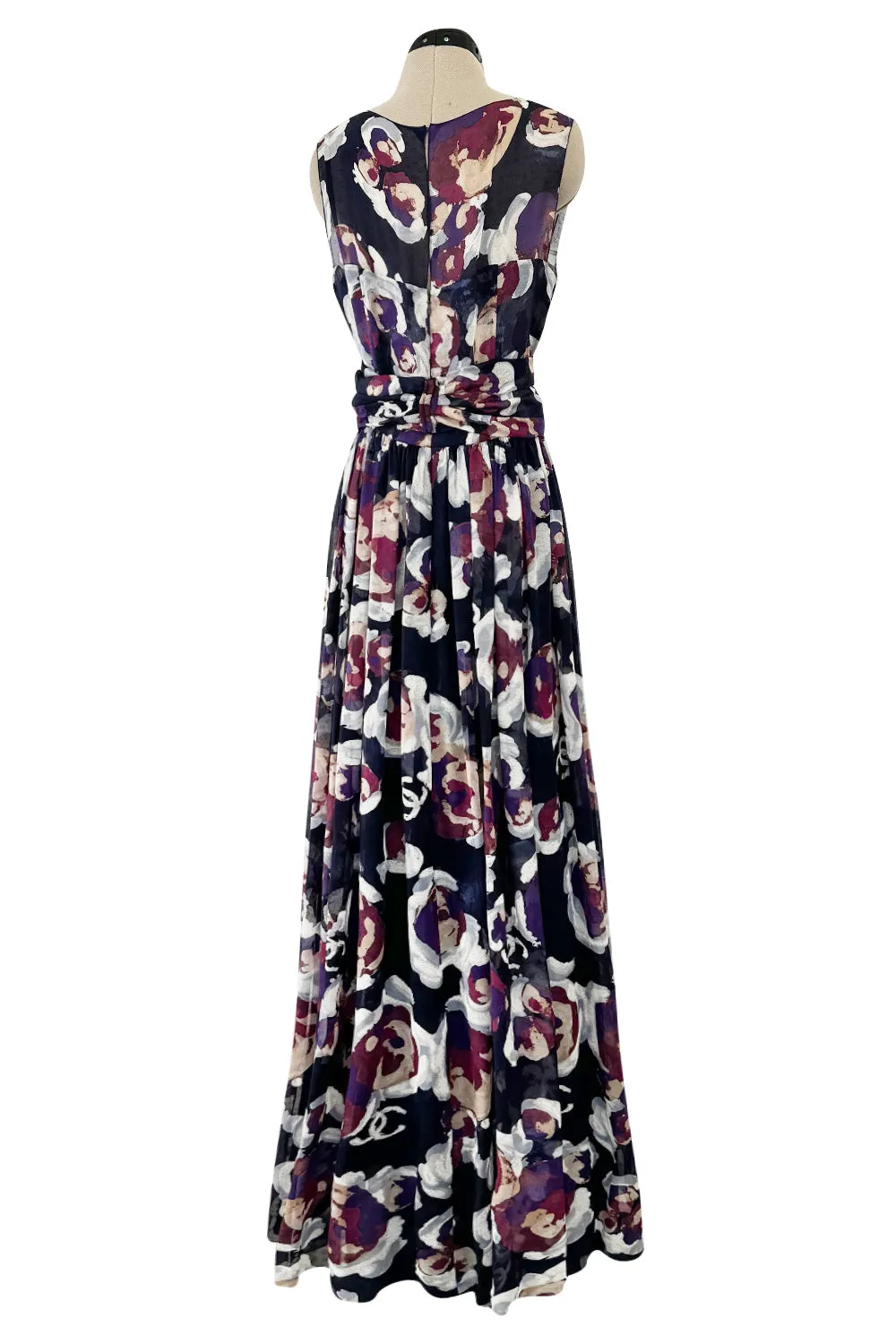 Chanel Cruise 2010 by Karl Lagerfeld Runway Look 33 'Painted' Silk Floral Dress