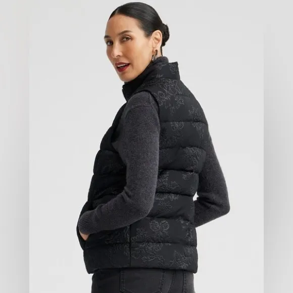 Chico’s Jacquard Print Puffer Vest