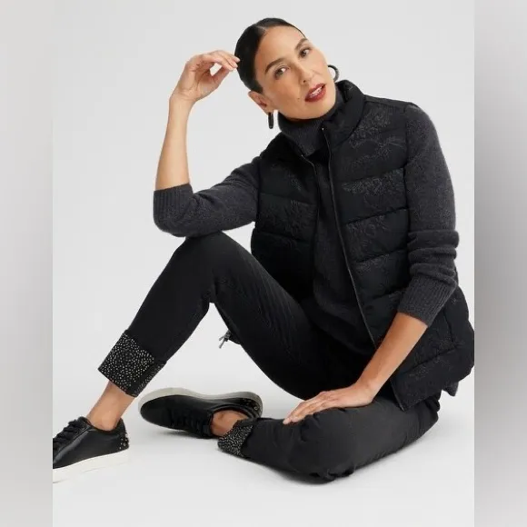 Chico’s Jacquard Print Puffer Vest