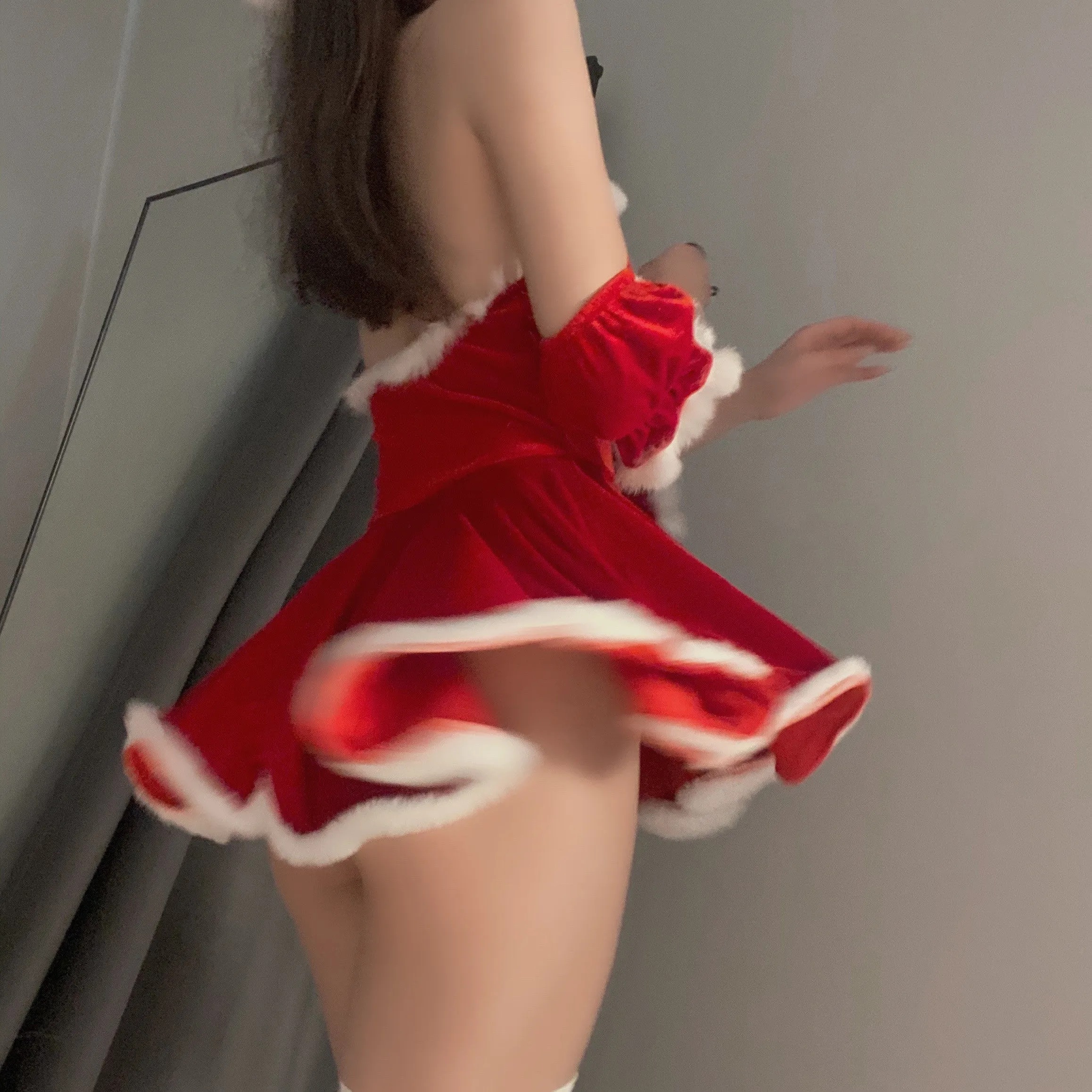 Christmas Velvet bow suit  KF82455