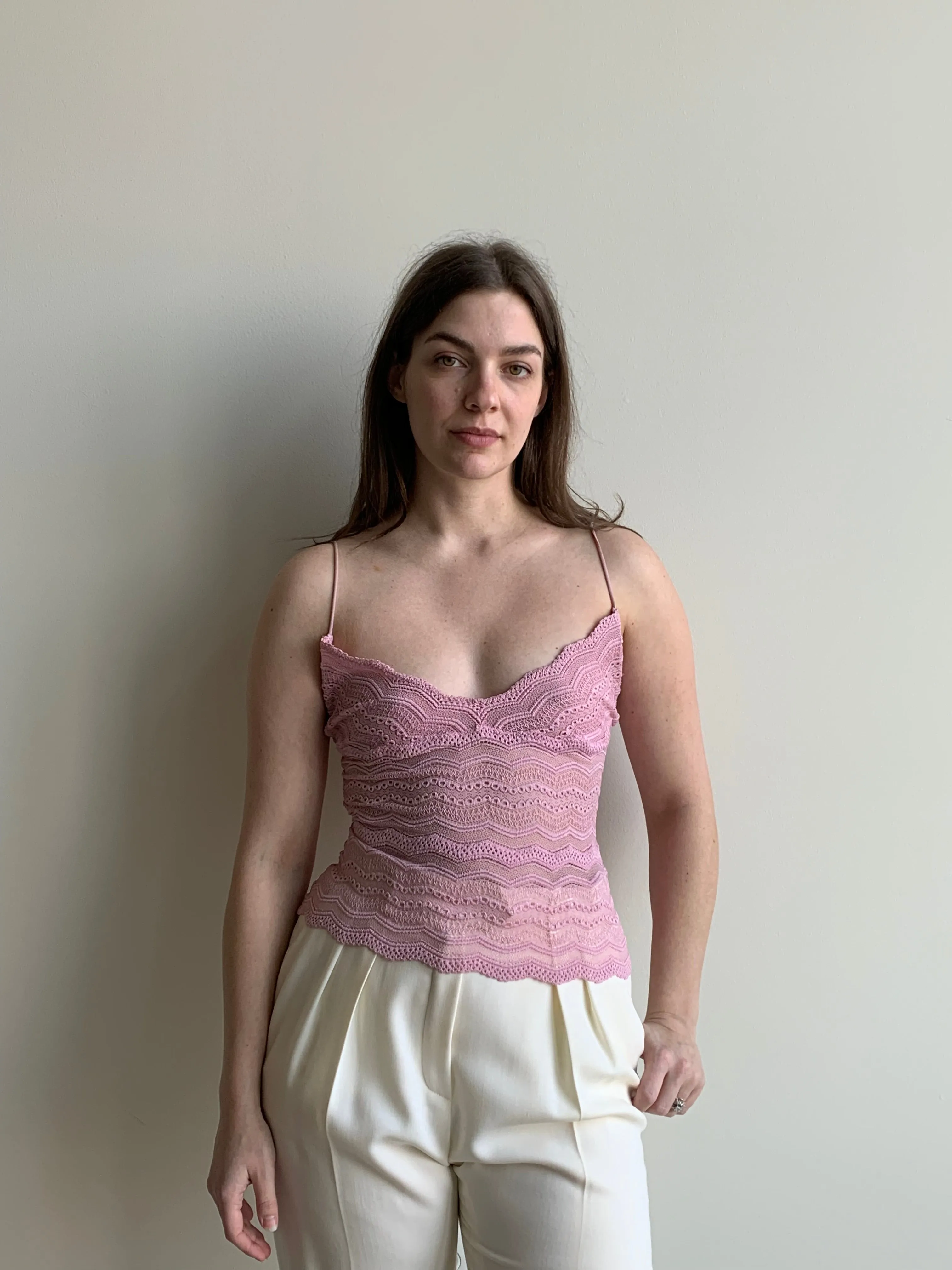 cosabella pink lace cami