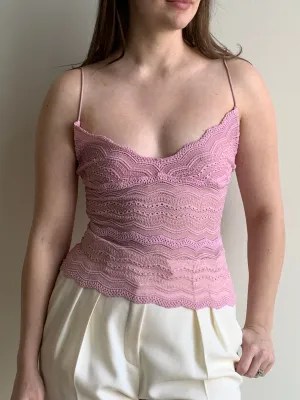 cosabella pink lace cami