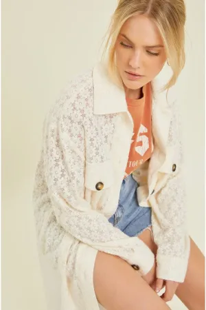 Crochet Lace Button Up Top