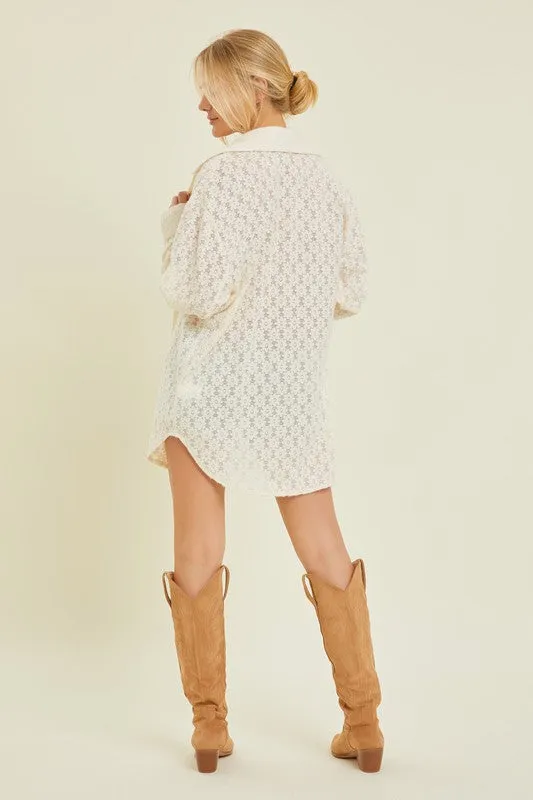 Crochet Lace Button Up Top