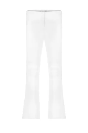 CROP LEATHER PANTS WHITE