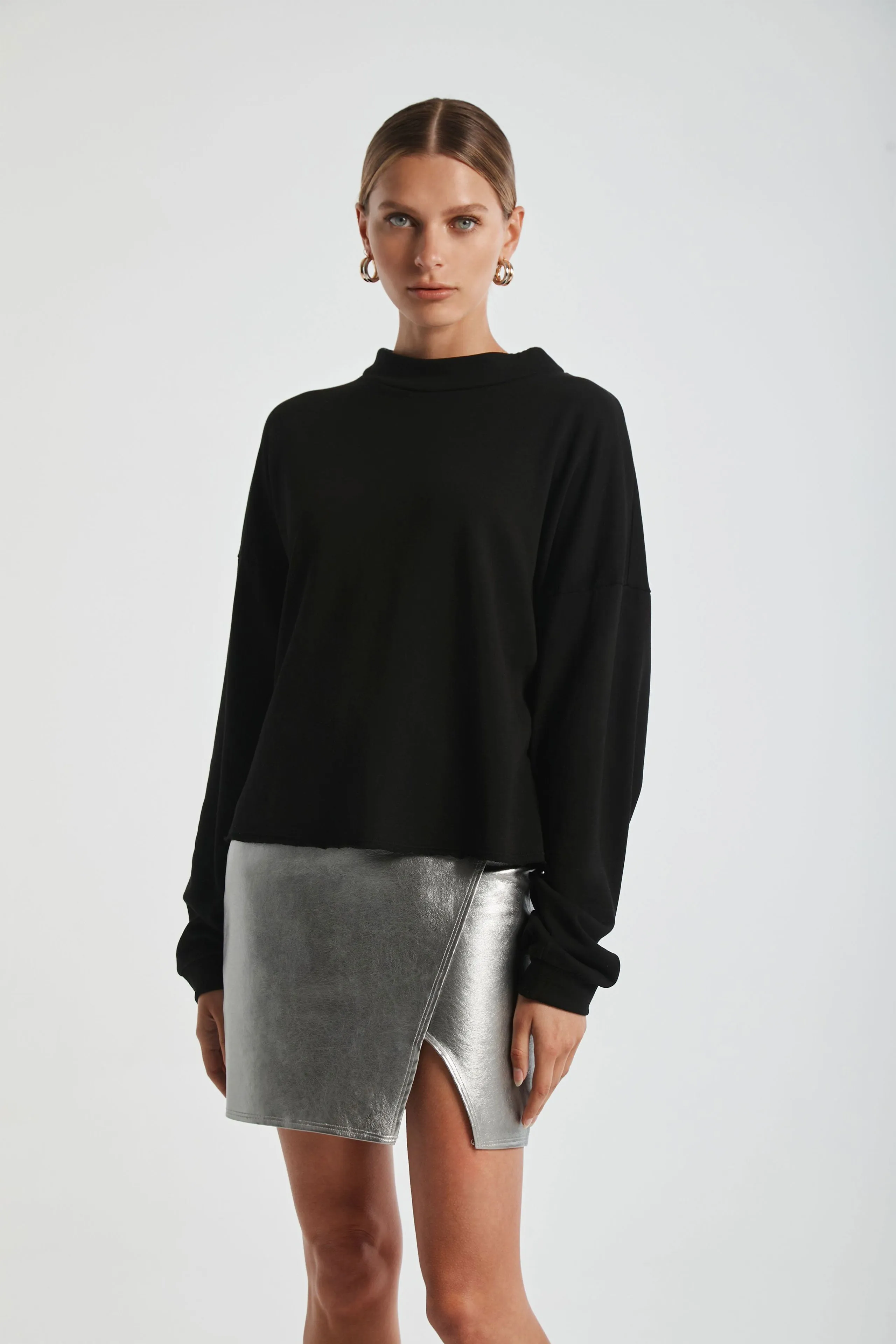 Cuffed Neck Pullover