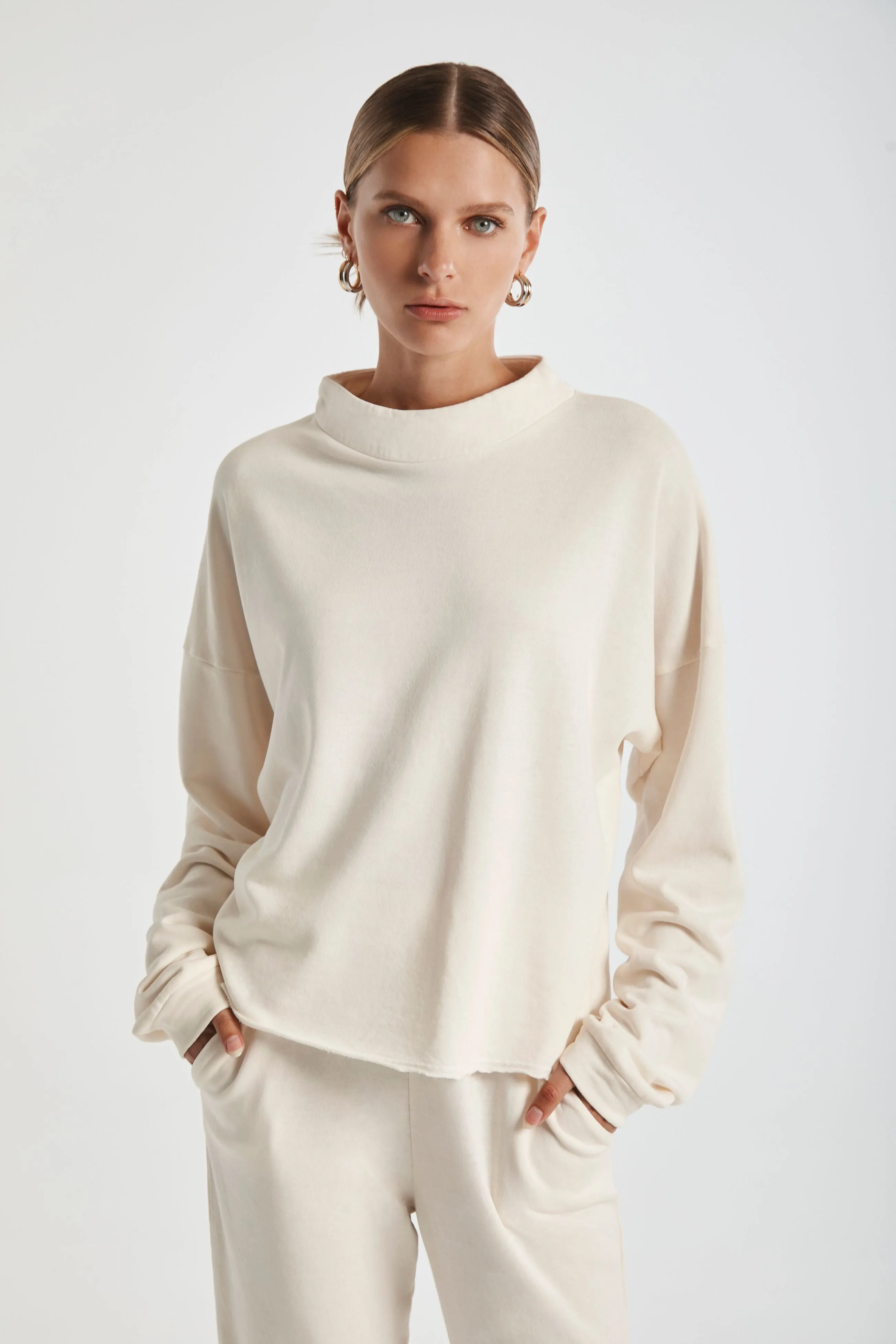 Cuffed Neck Pullover