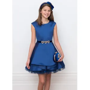 David Charles Royal Blue Satin Party Gown