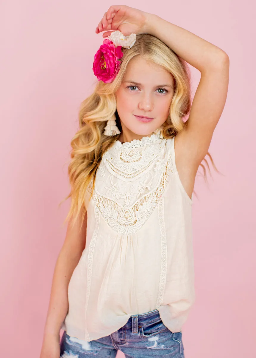 Delfinne Top in Ecru