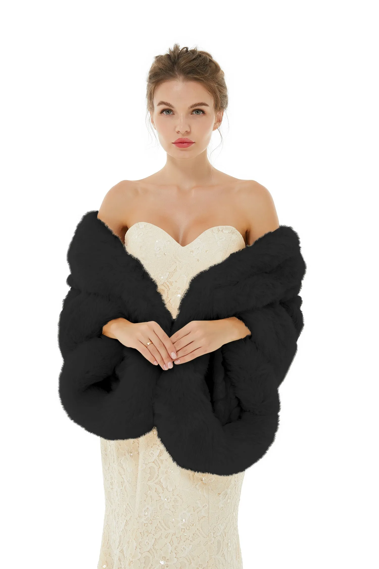 Della - Winter Faux Fur Wedding Wrap