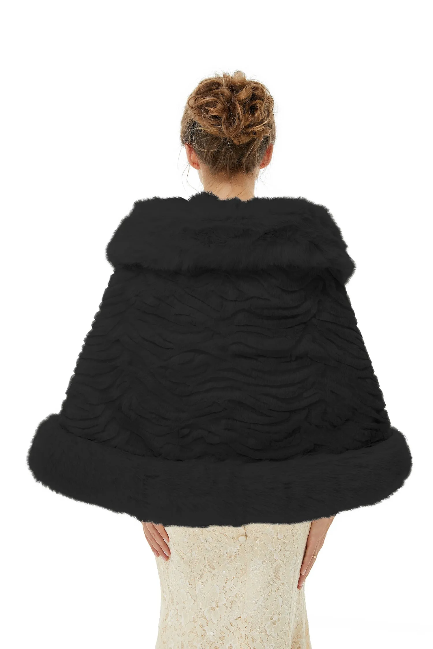 Della - Winter Faux Fur Wedding Wrap