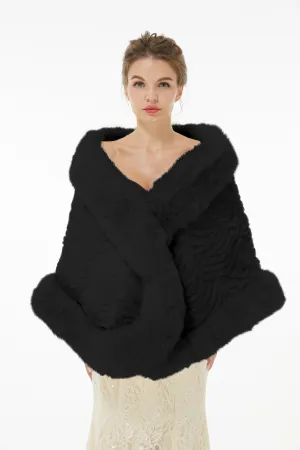 Della - Winter Faux Fur Wedding Wrap